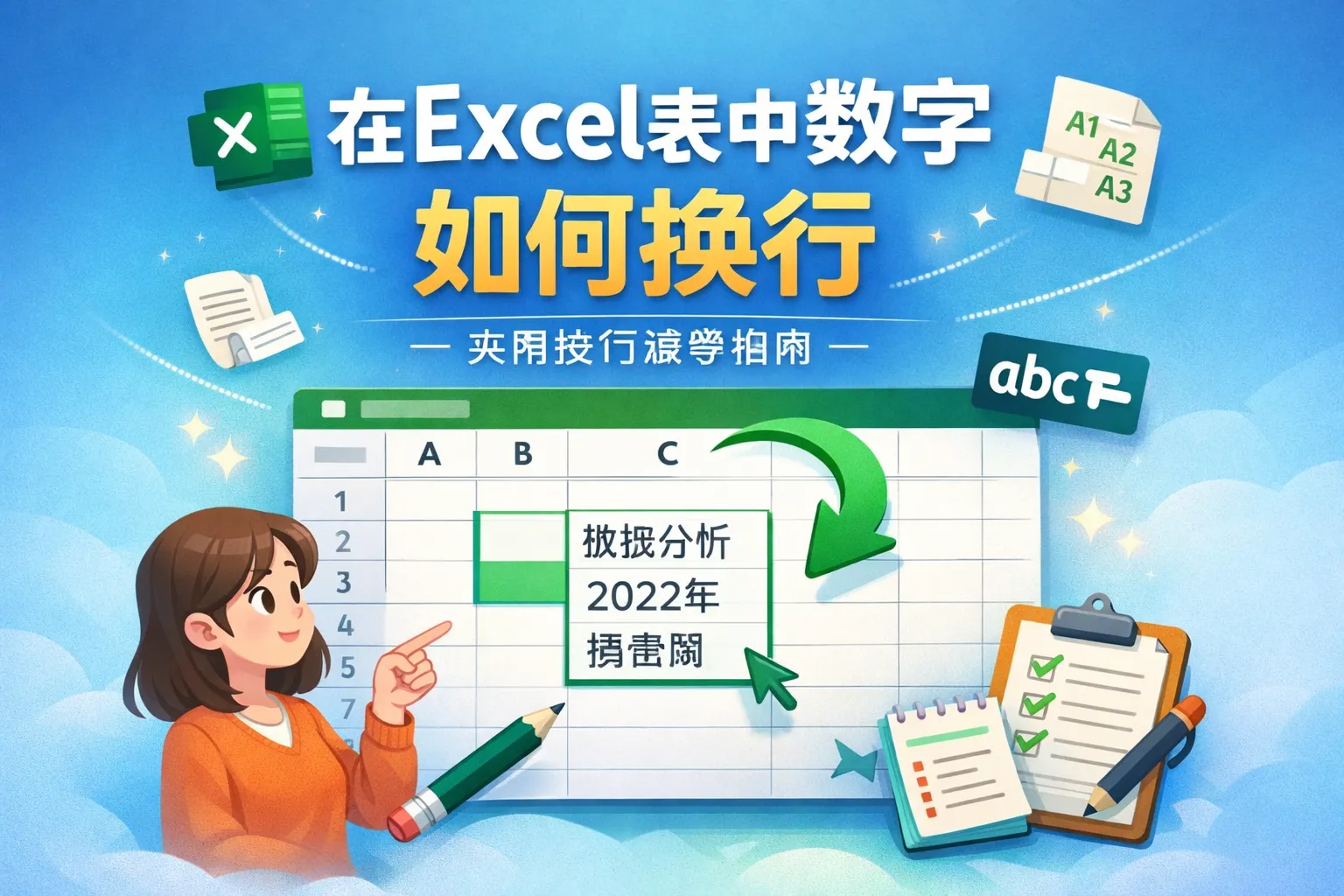 在excel表中数字如何换行
