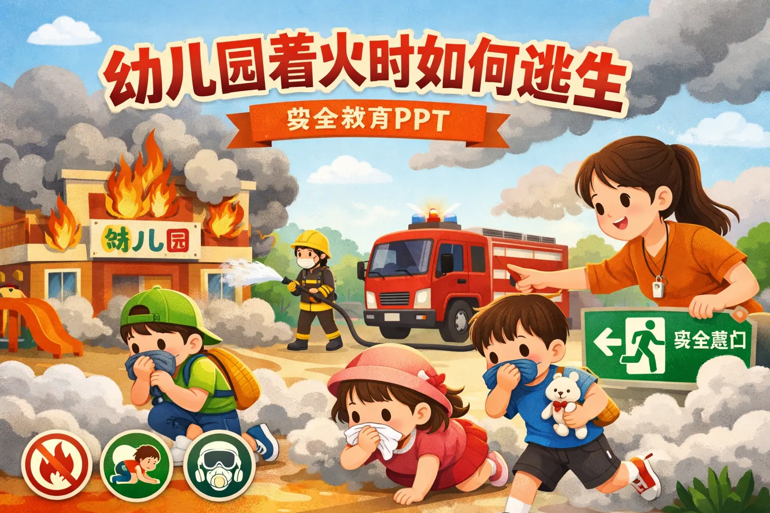 幼儿园着火时如何逃生ppt