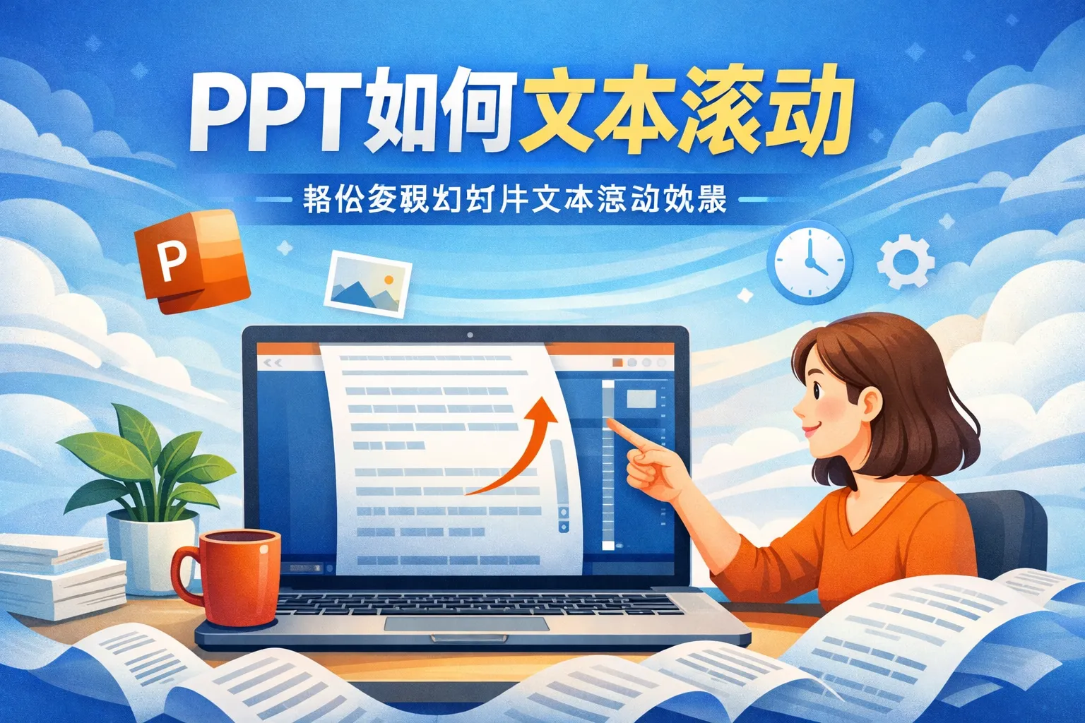 ppt如何文本滚动