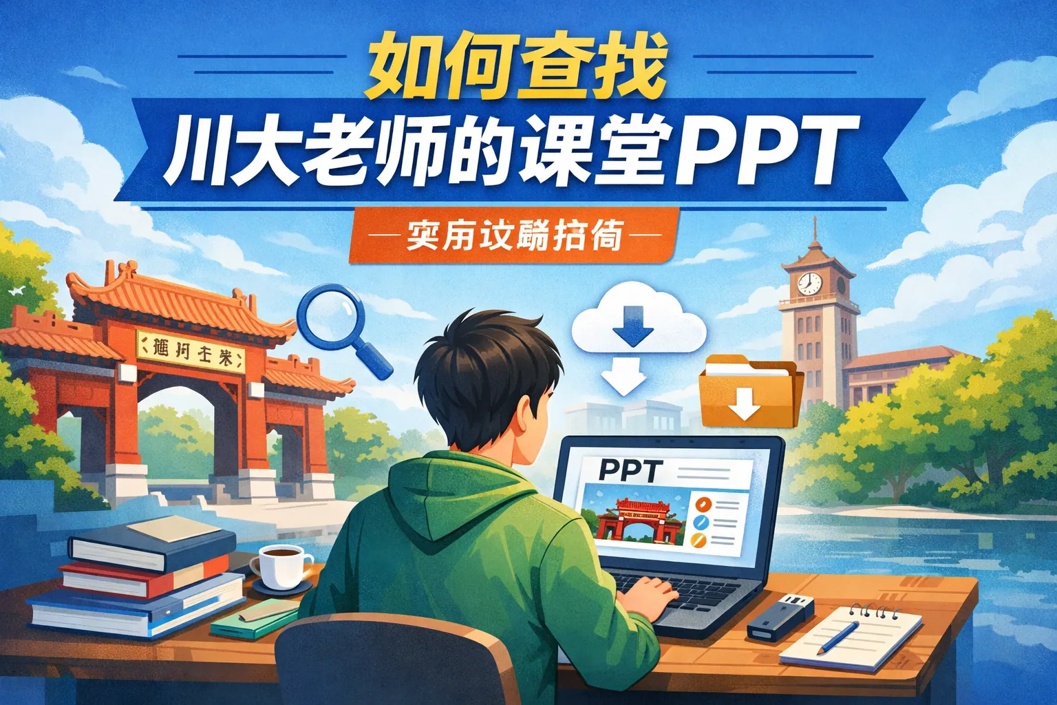 如何查找川大老师的课堂ppt