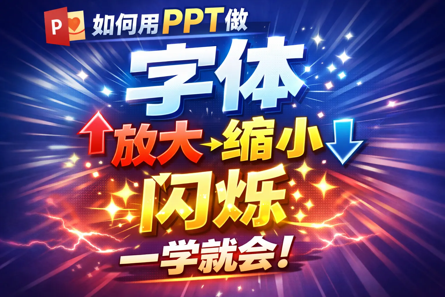 如何用ppt做字体放大缩小闪烁