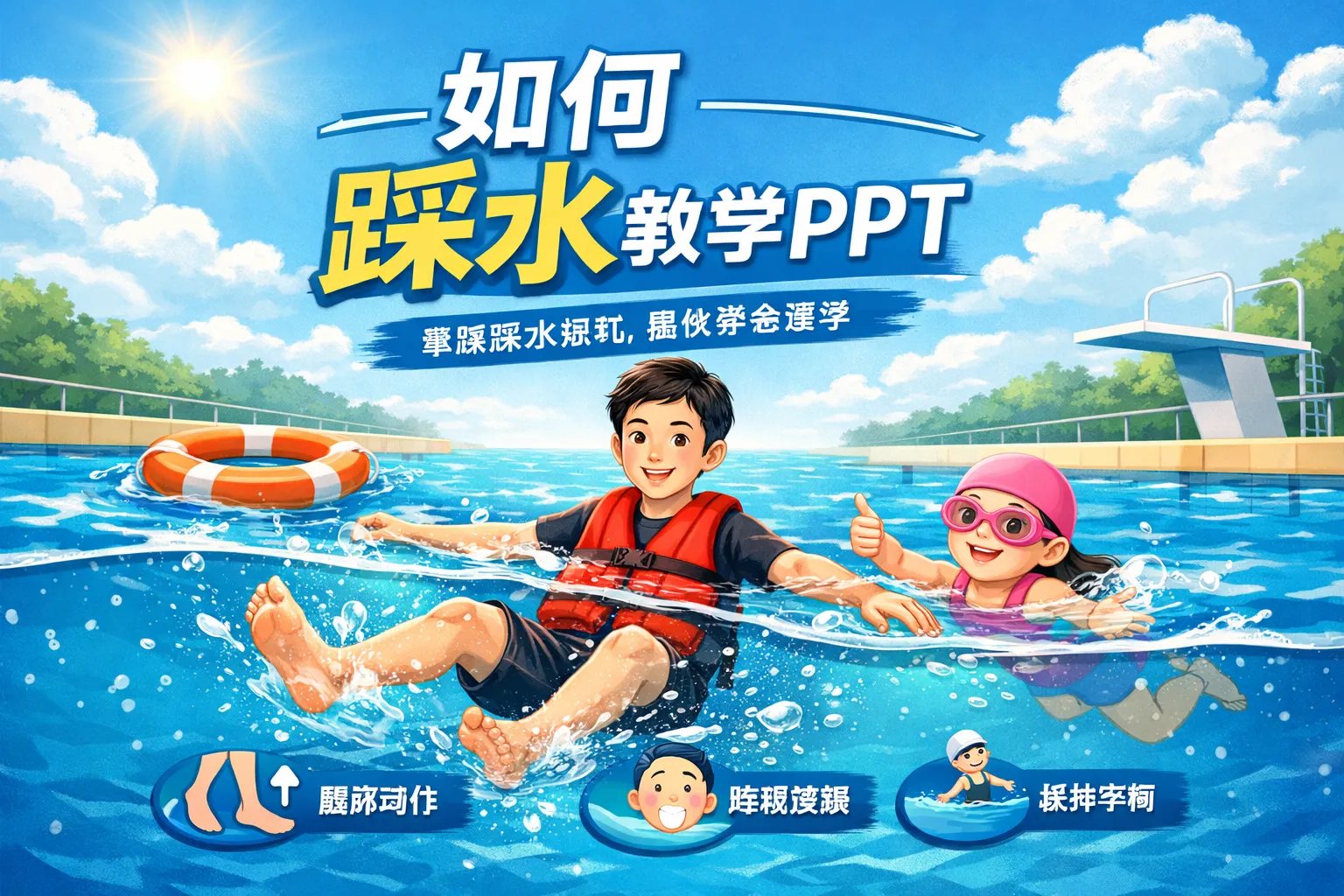 如何踩水教学ppt