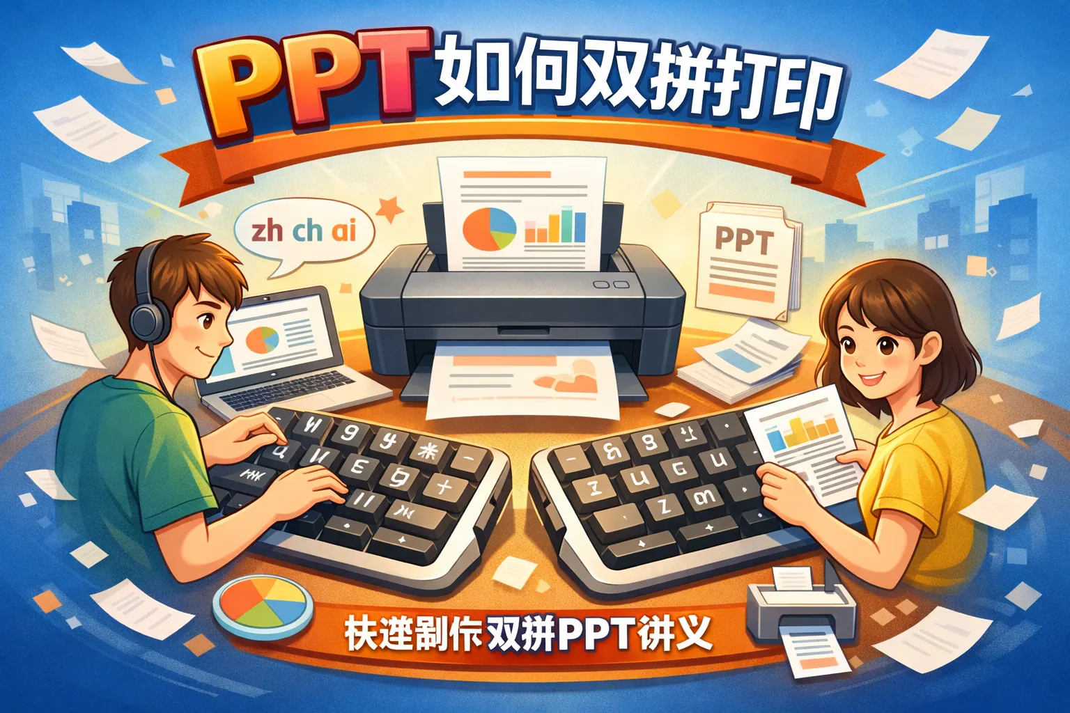ppt如何双拼打印
