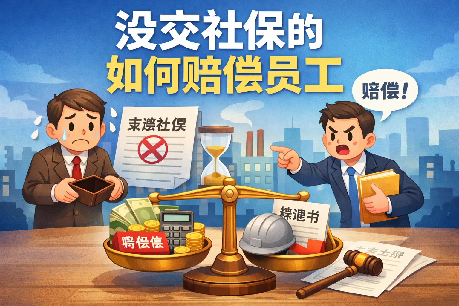 没交社保的如何赔偿员工