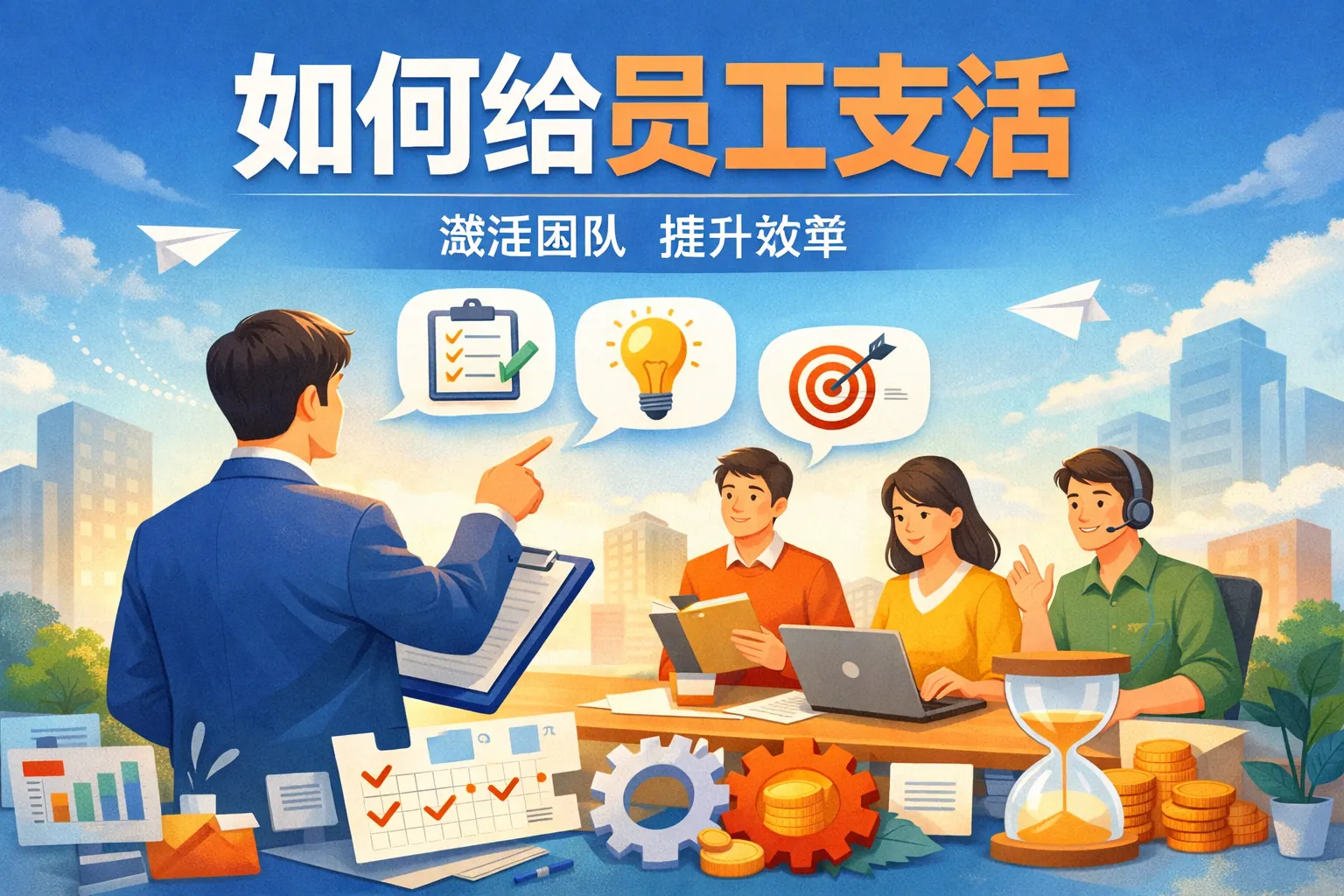 如何给员工支活