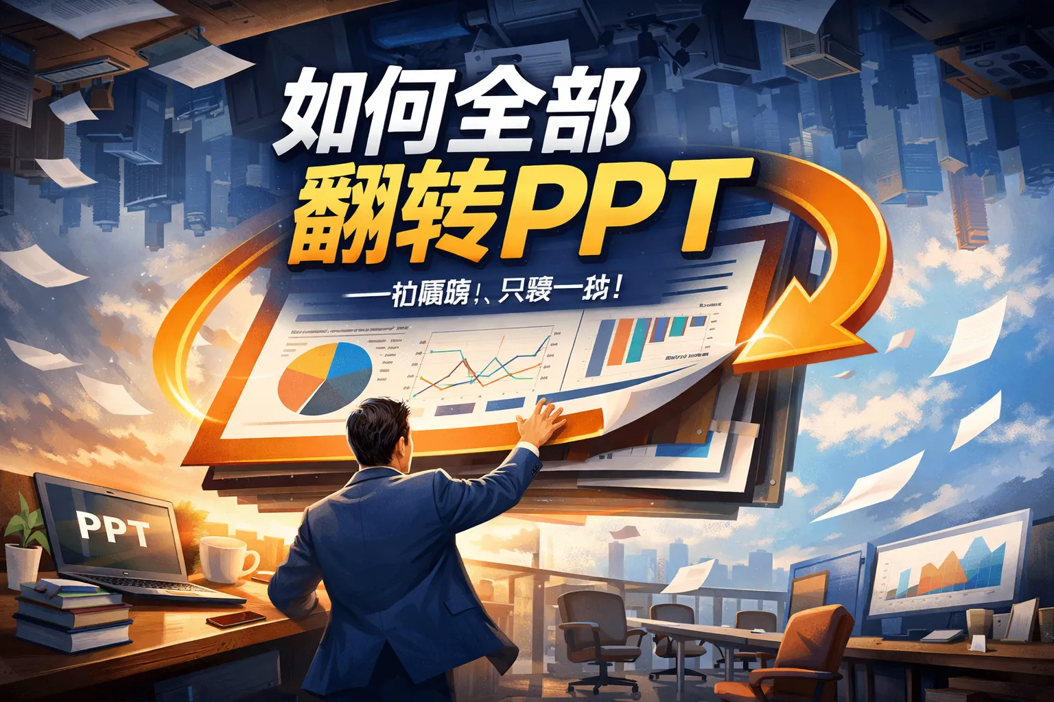 如何全部翻转ppt