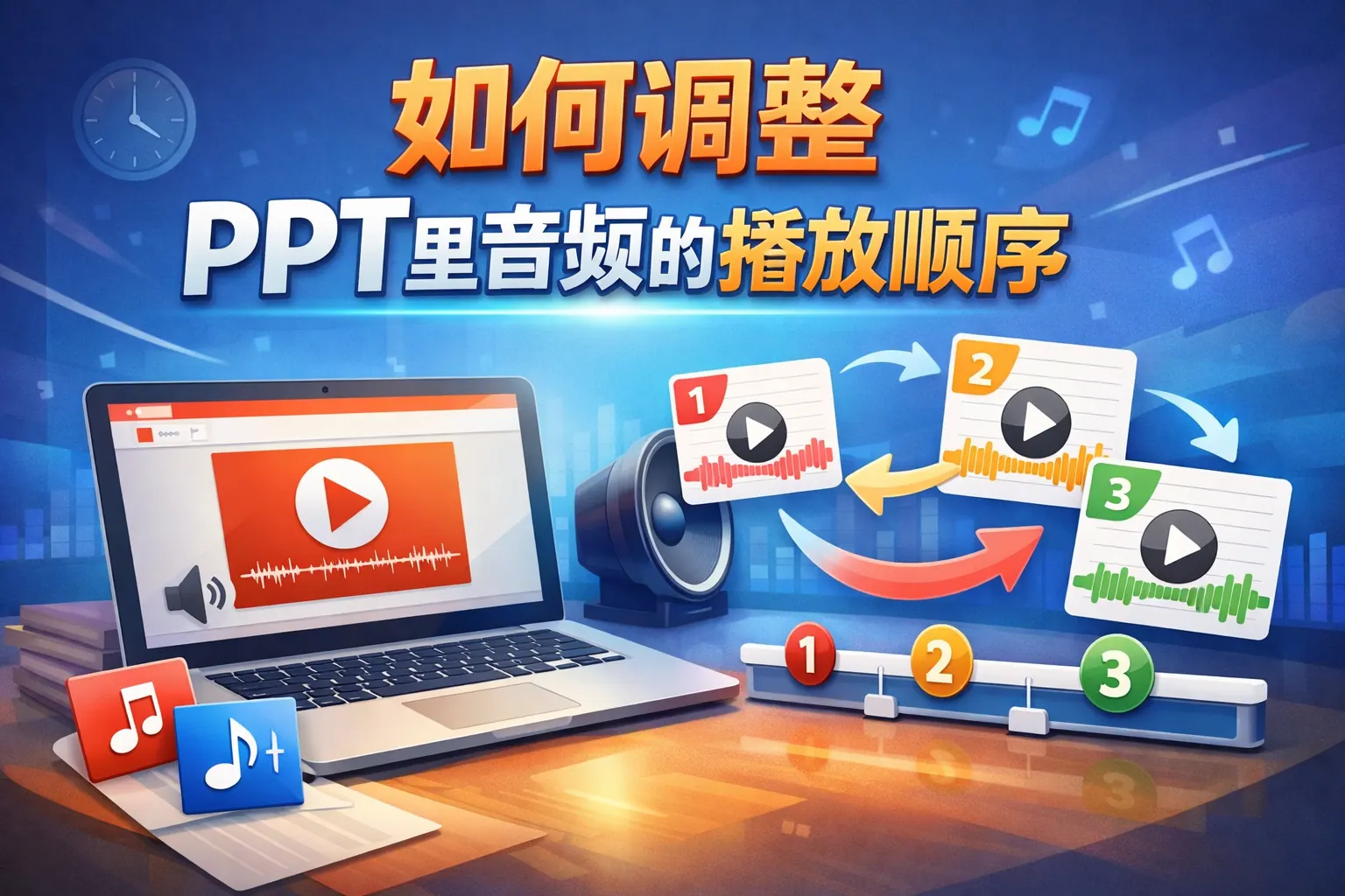如何调整ppt里音频的播放顺序