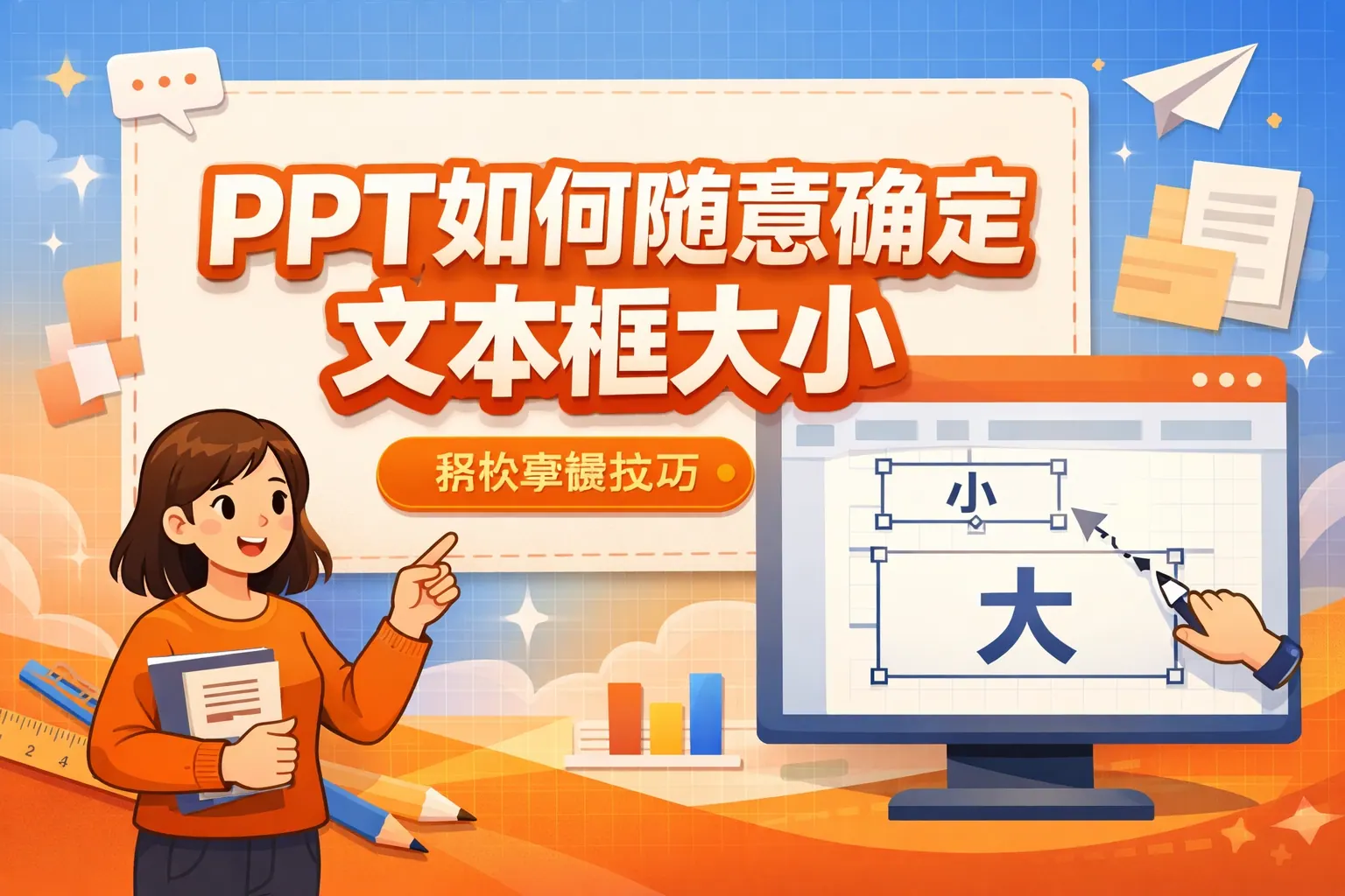 ppt如何随意确定文本框大小
