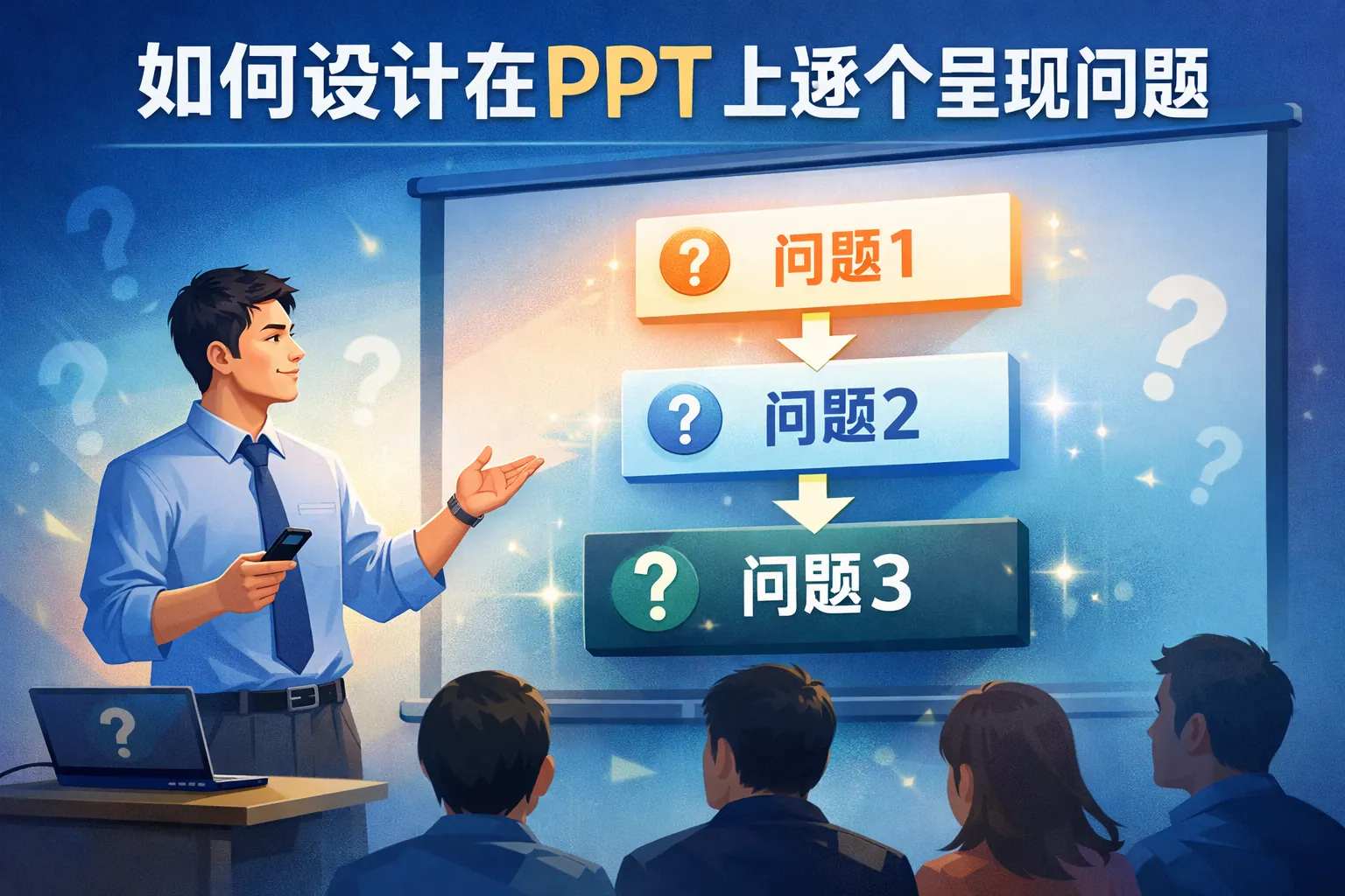 如何设计在ppt上逐个呈现问题
