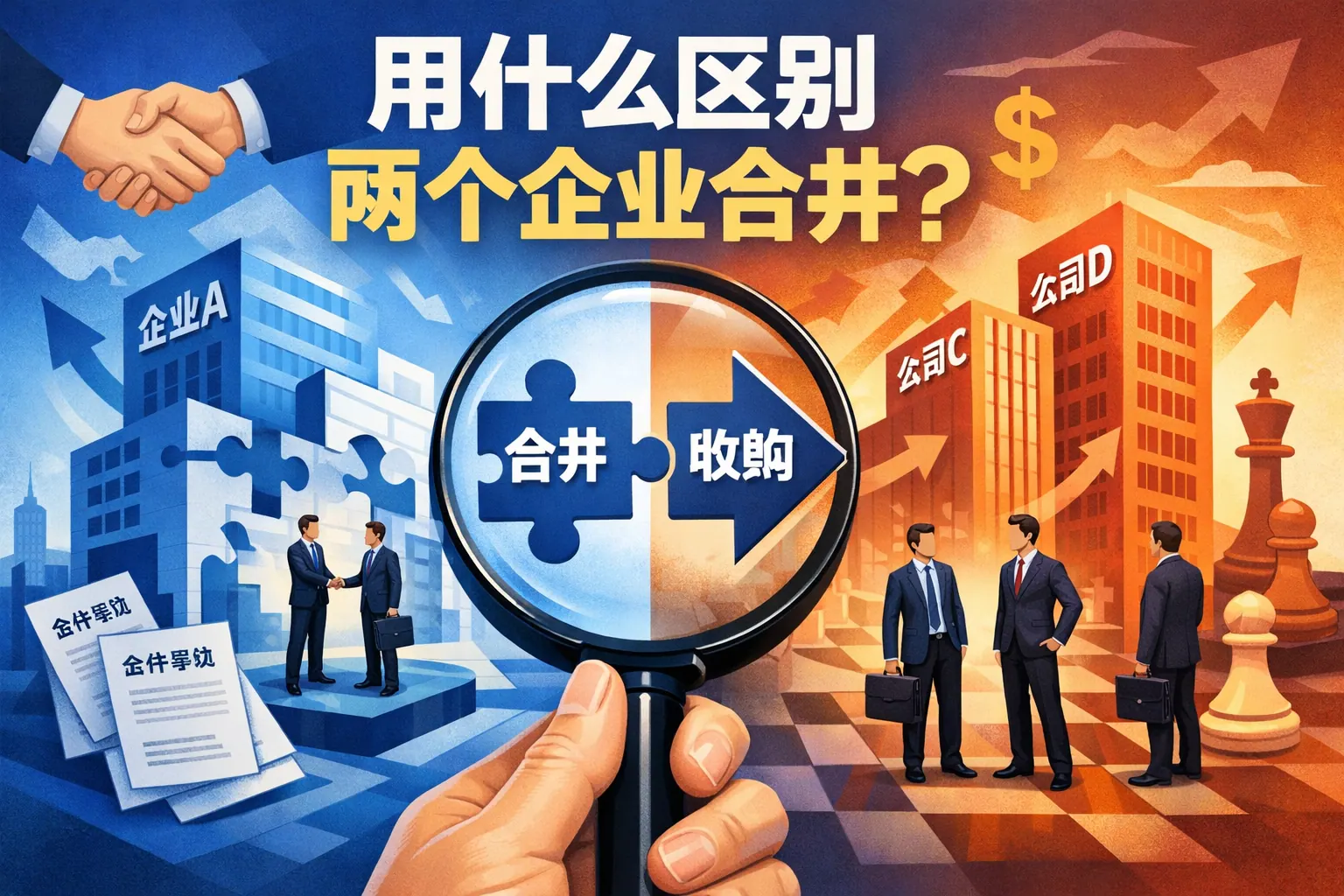 用什么区别两个企业合并