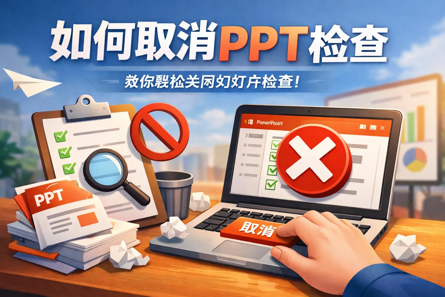 如何取消ppt检查
