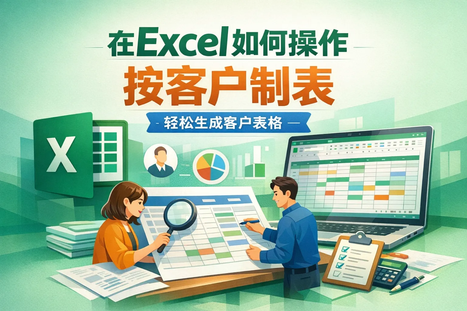 在excel如何操作按客户制表