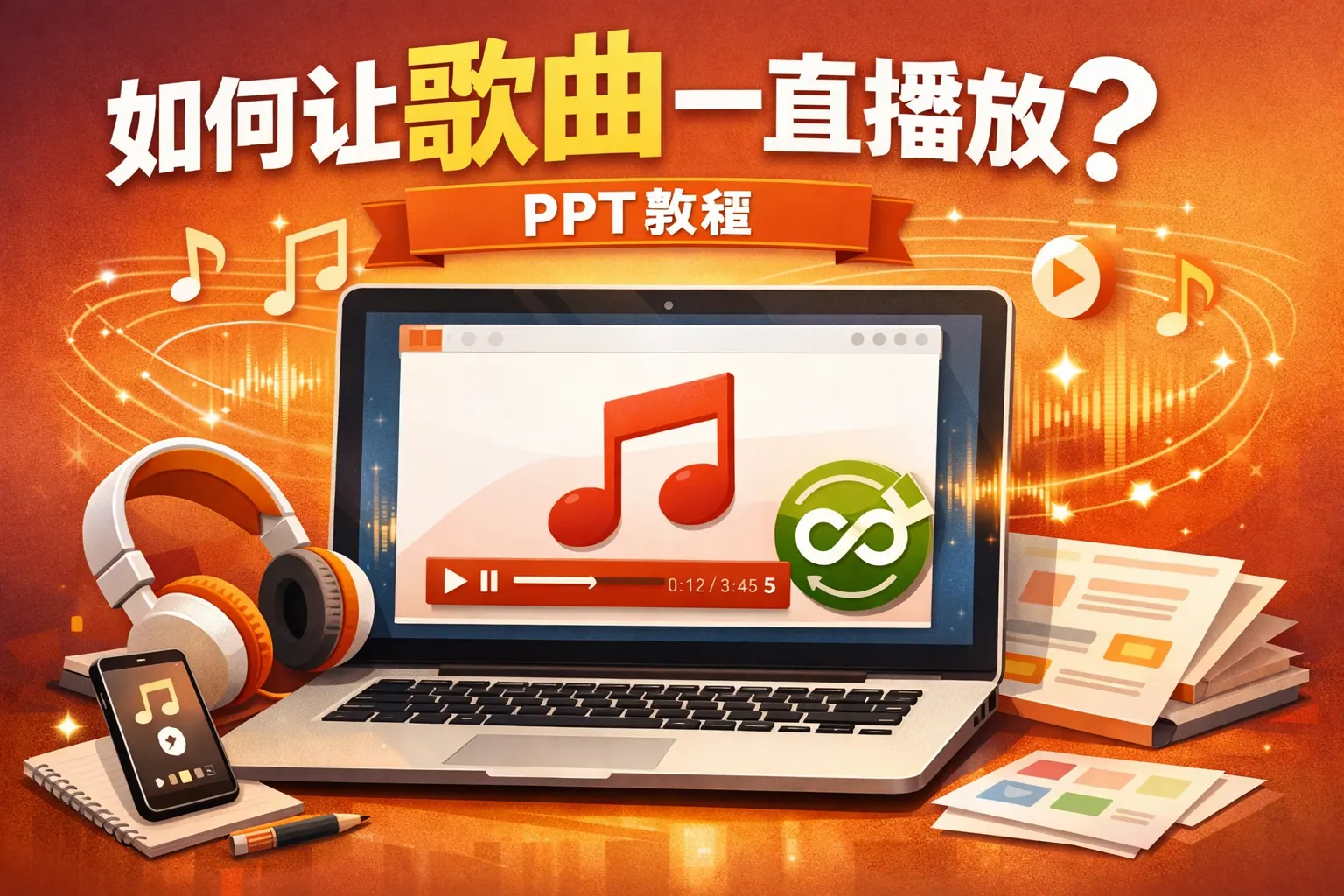 ppt插入歌曲如何一直播放