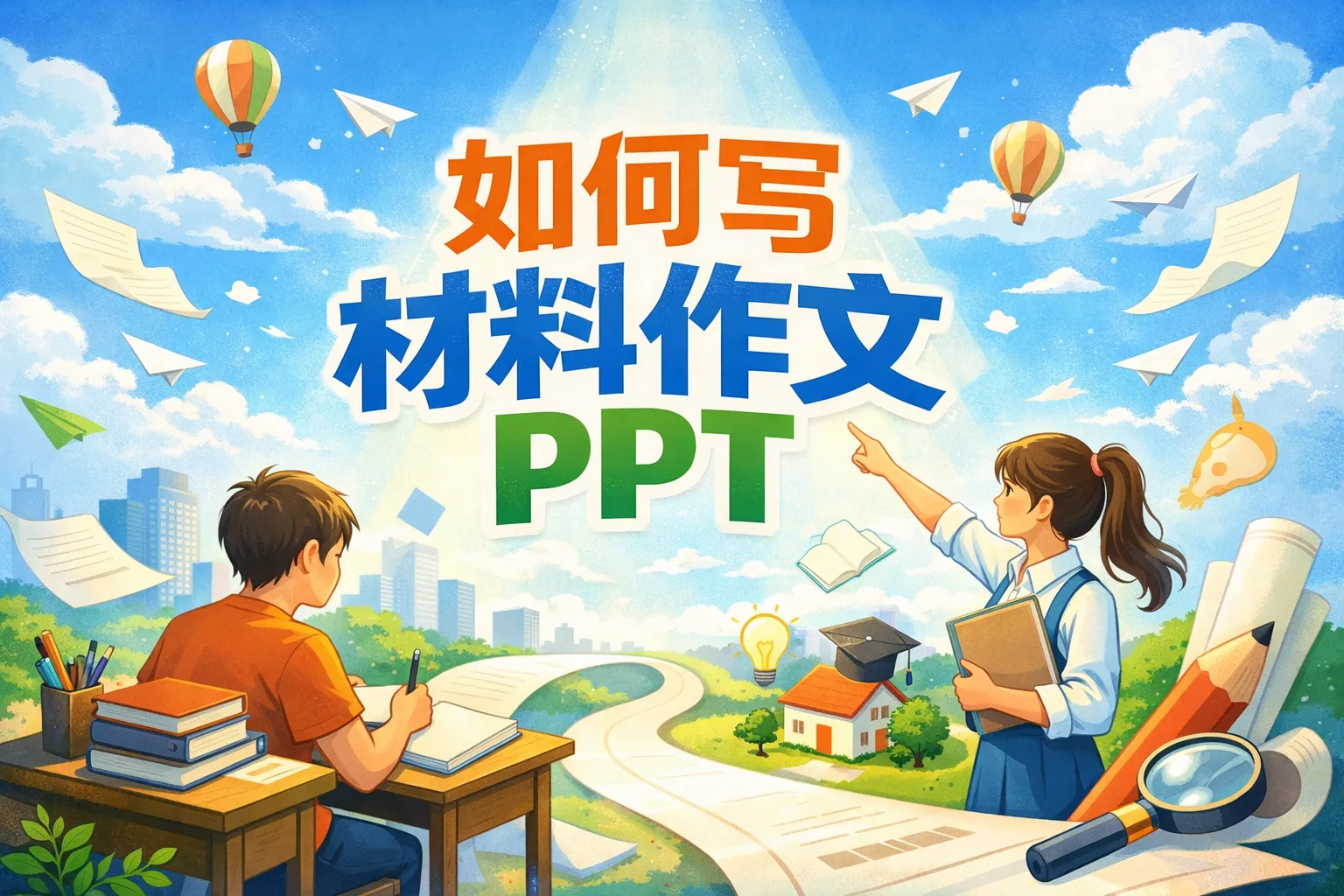 如何写材料作文ppt