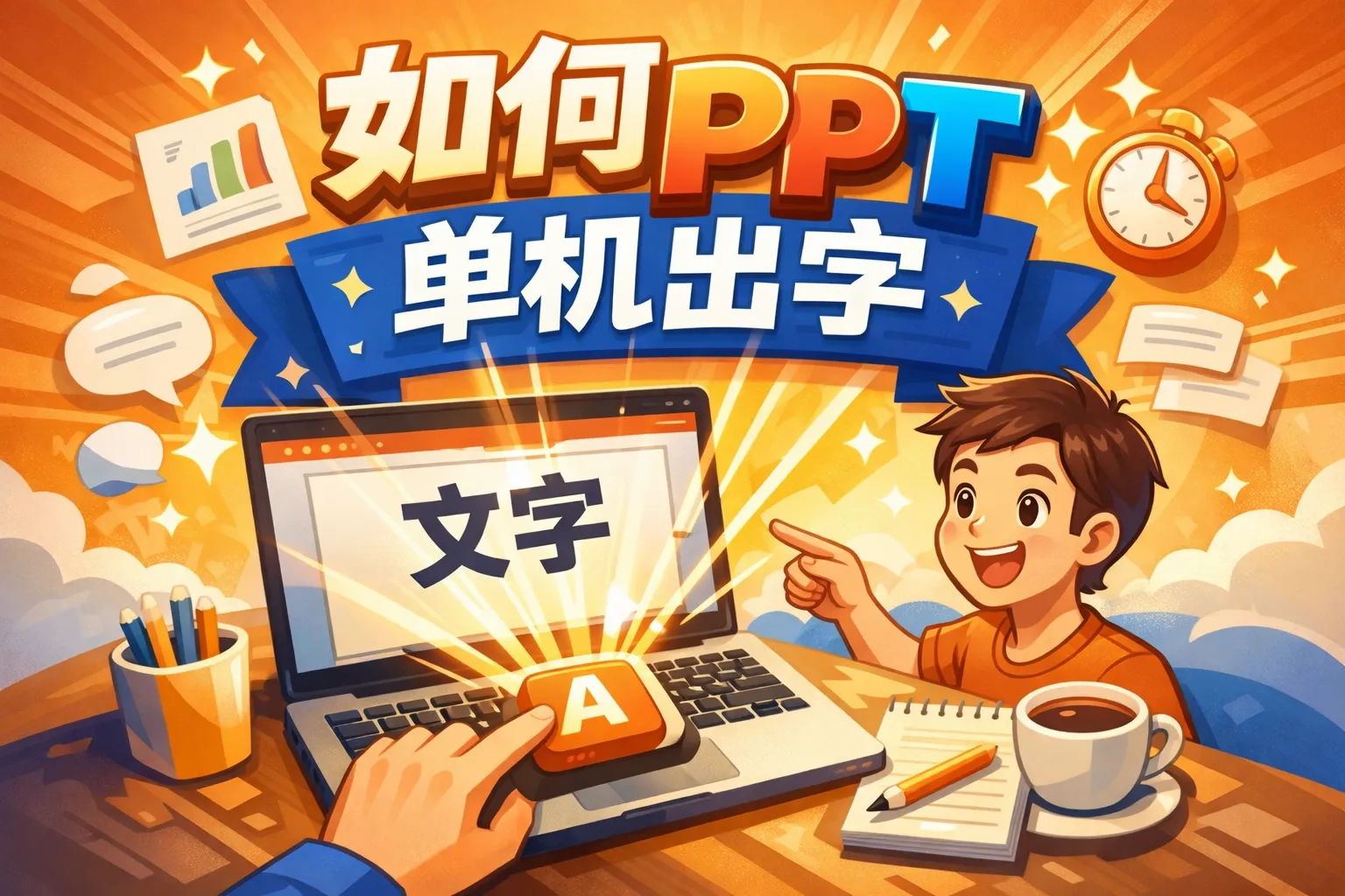 如何ppt单机出字