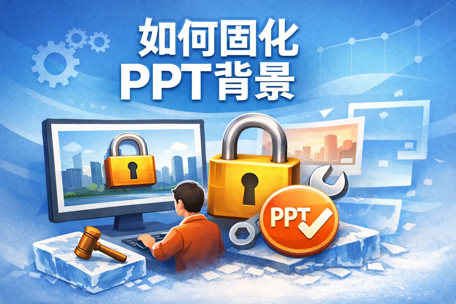 如何固化ppt背景