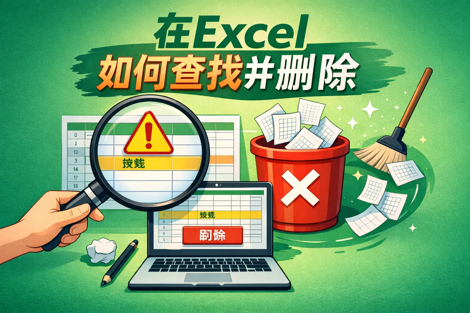 在excel如何查找并删除