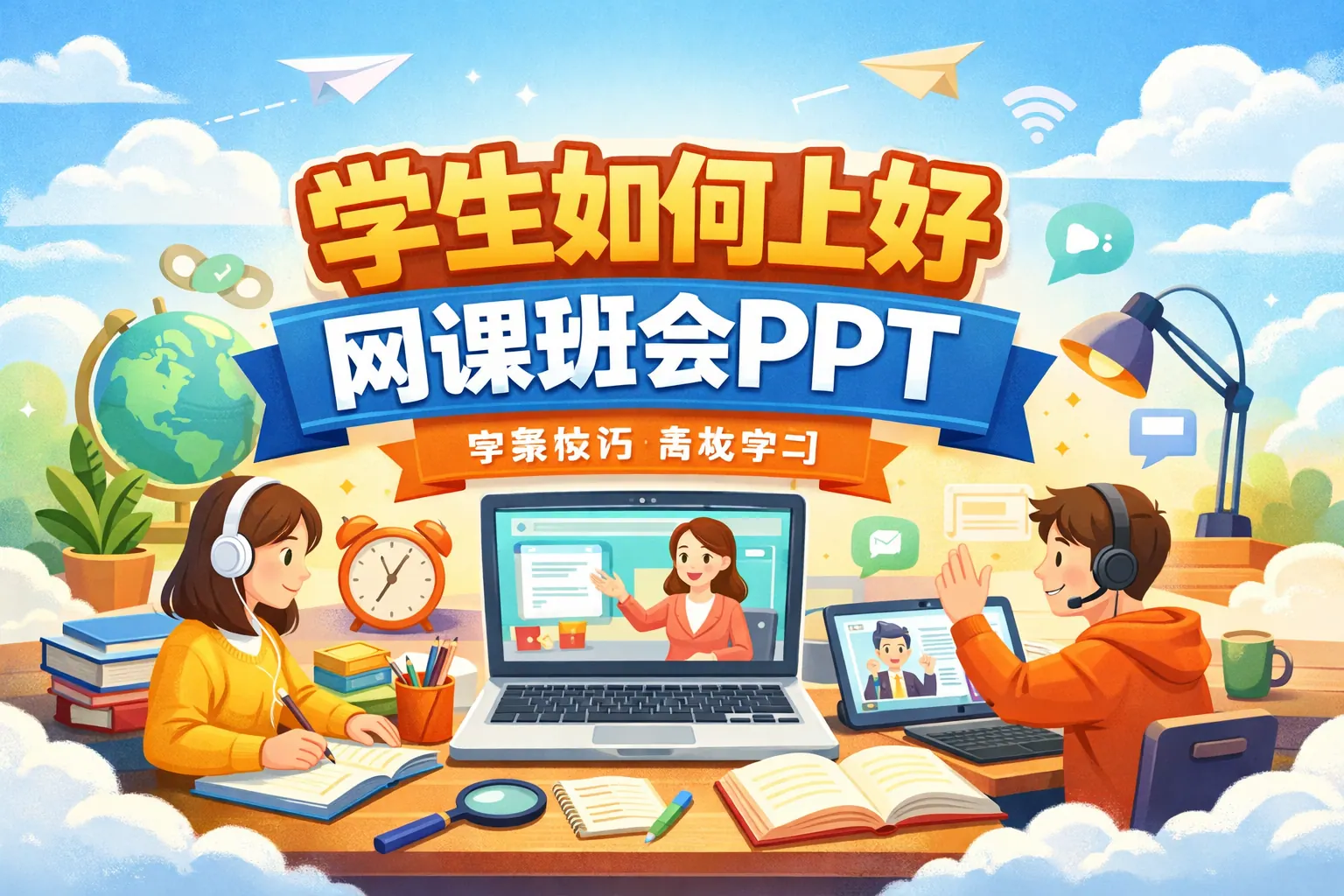 学生如何上好网课班会ppt