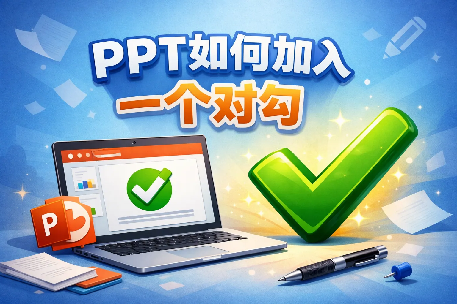 ppt如何加入一个对勾