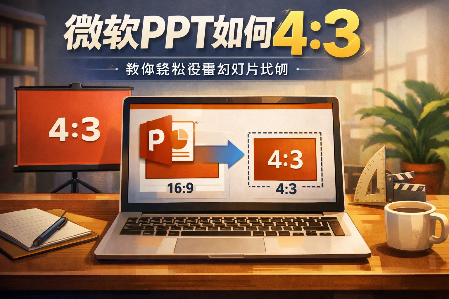 微软ppt如何调4 3