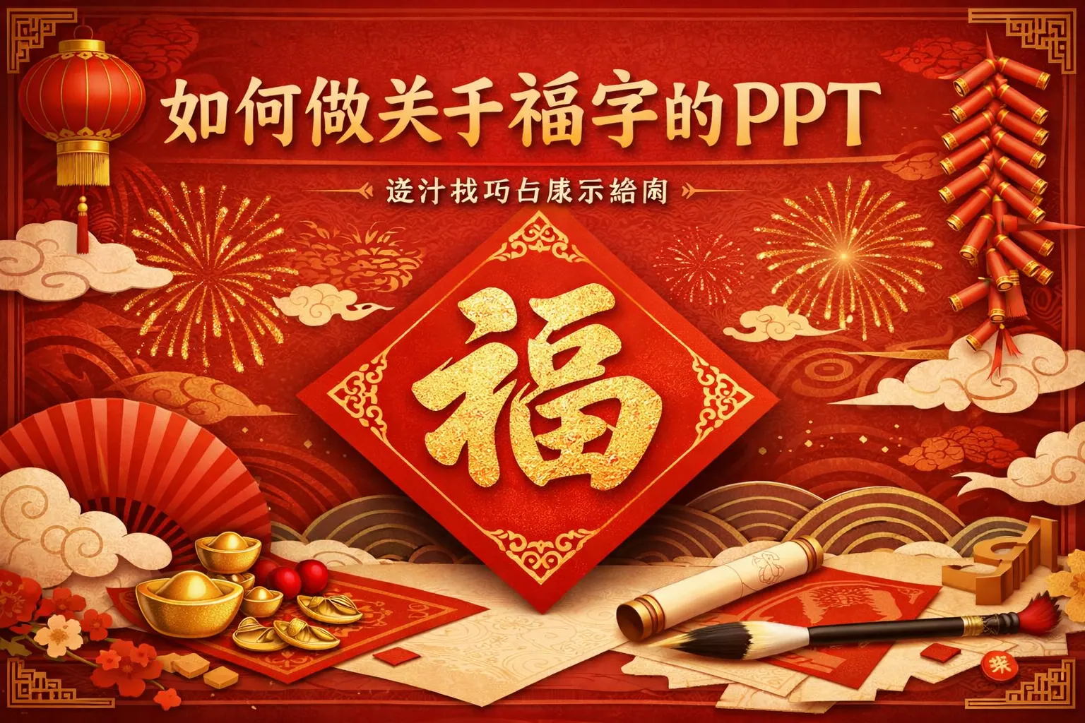 如何做关于福字的ppt
