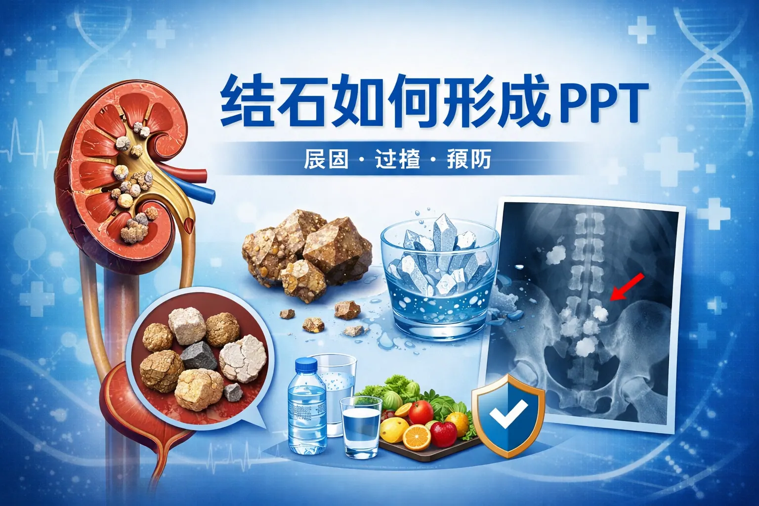 结石如何形成PPT