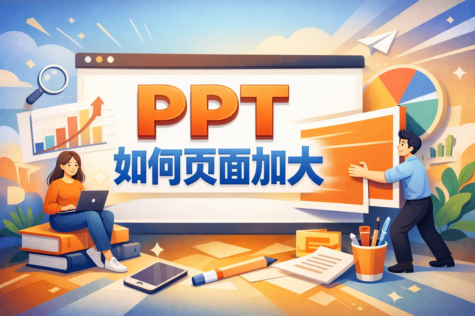 ppt如何页面加大