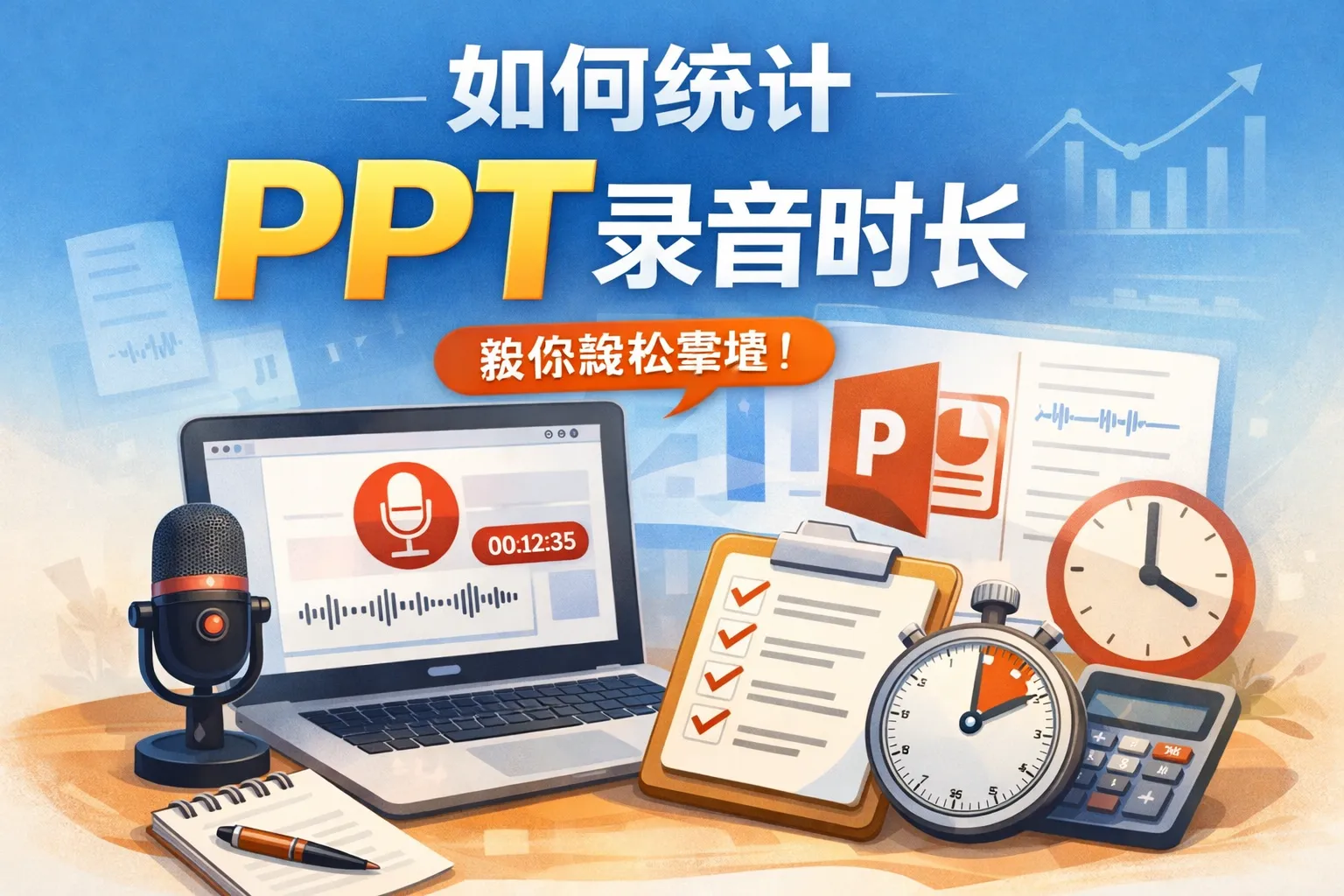 如何统计ppt录音时长
