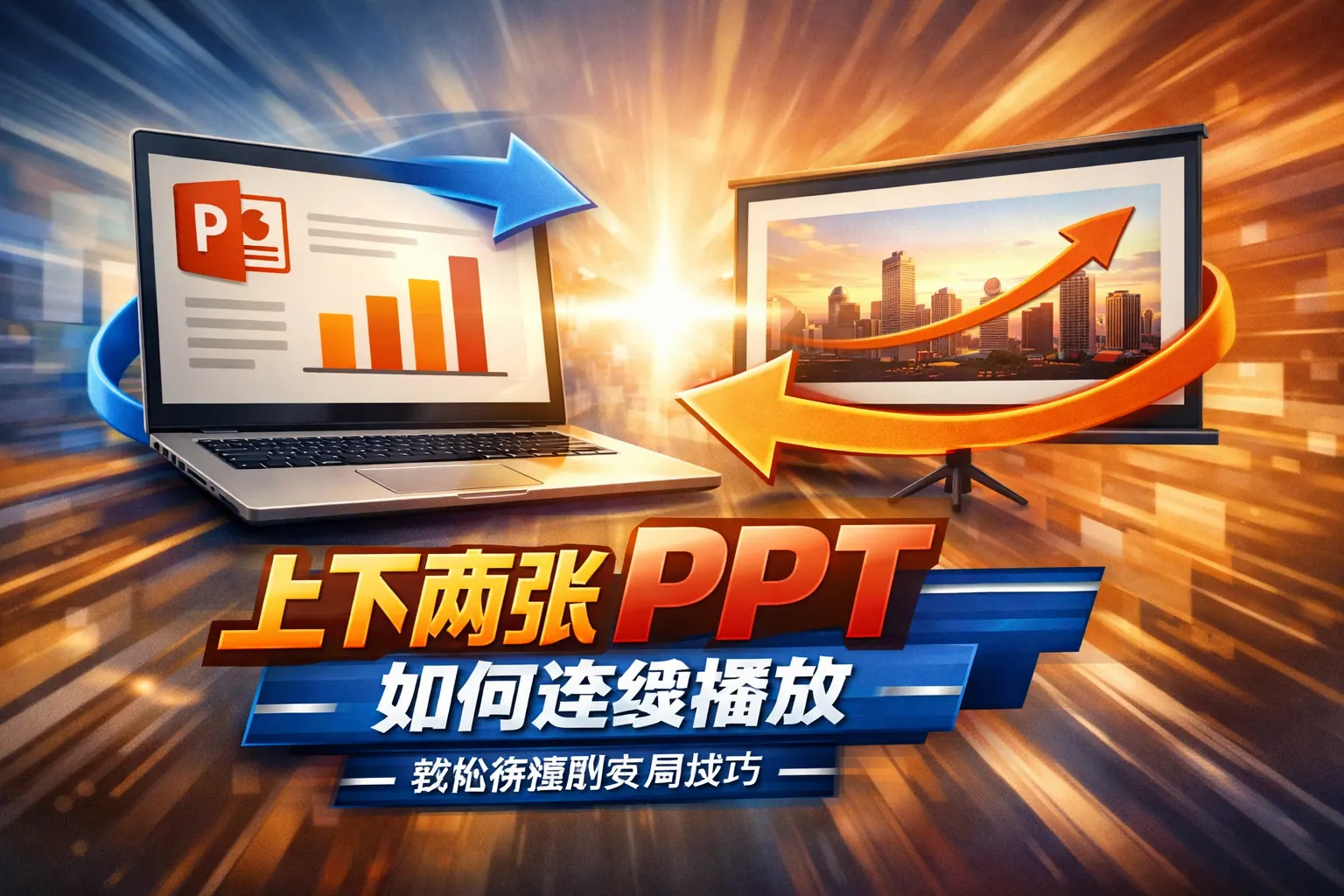 上下两张ppt如何连续播放