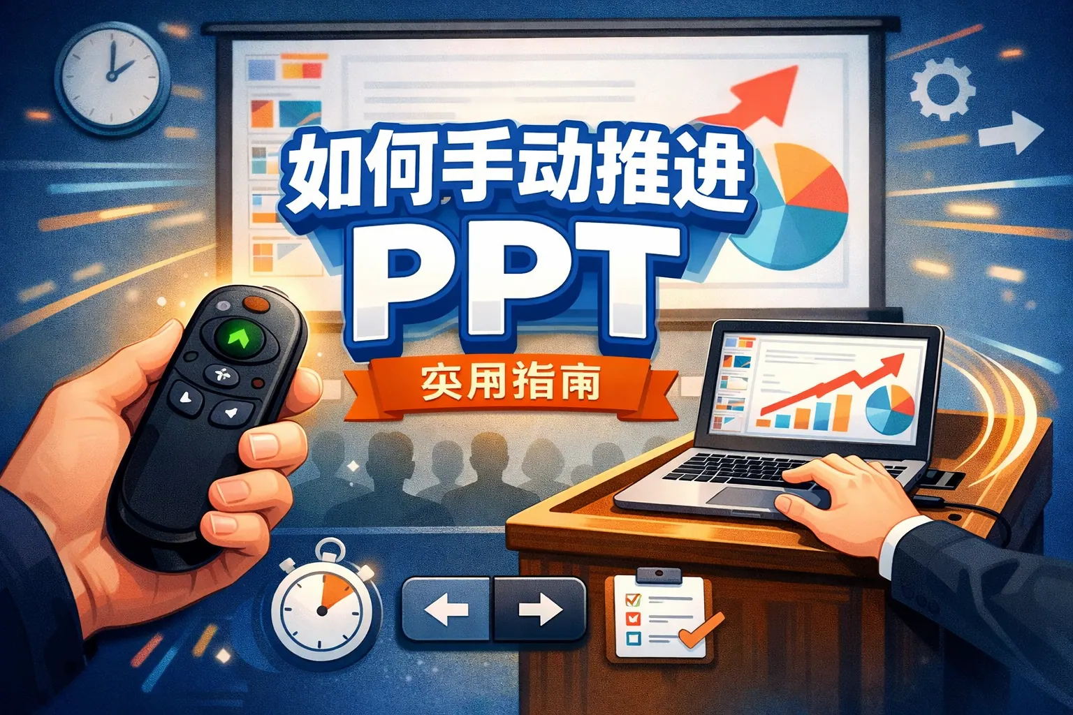 如何手动推进ppt