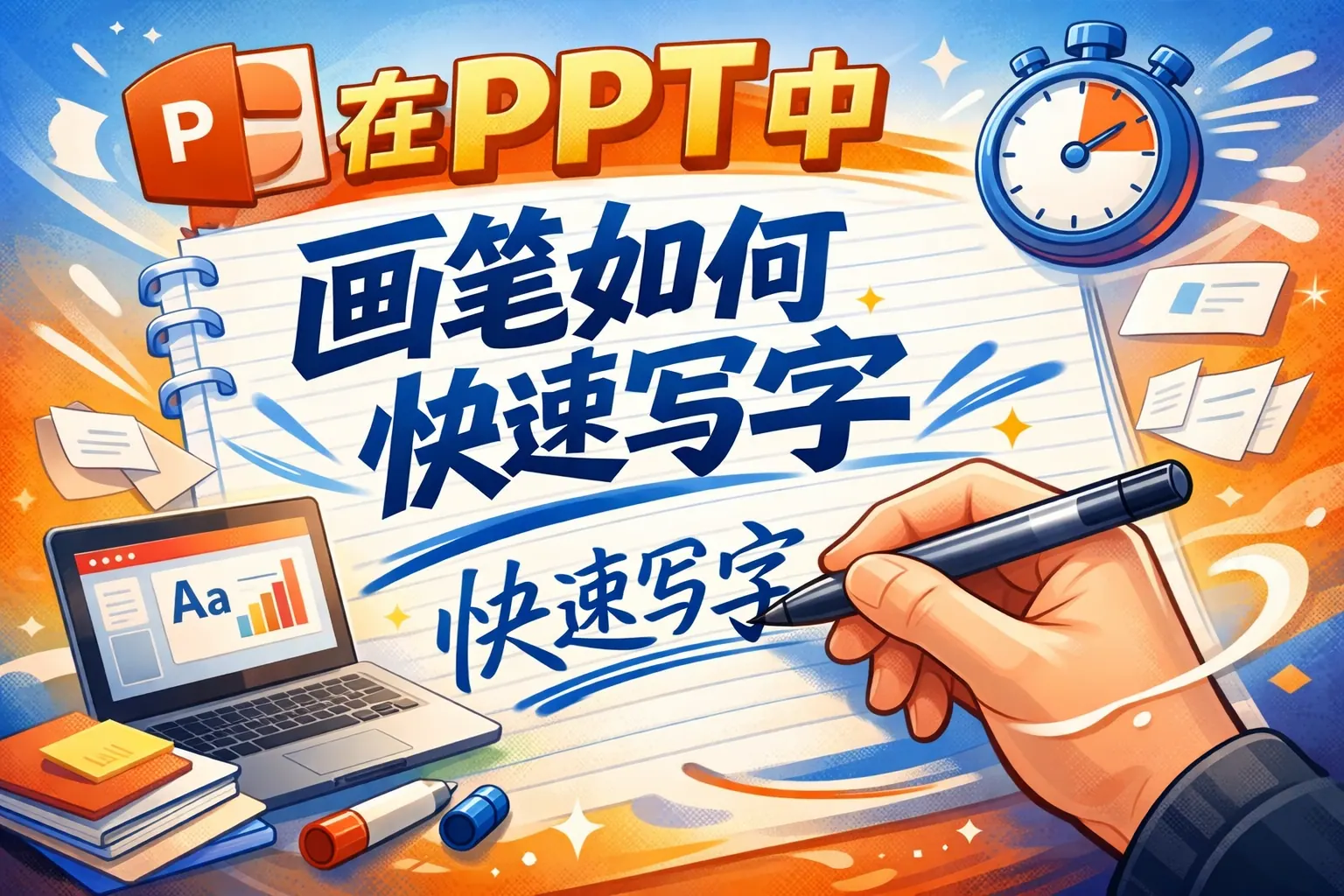 在PPt中画笔如何快速写字