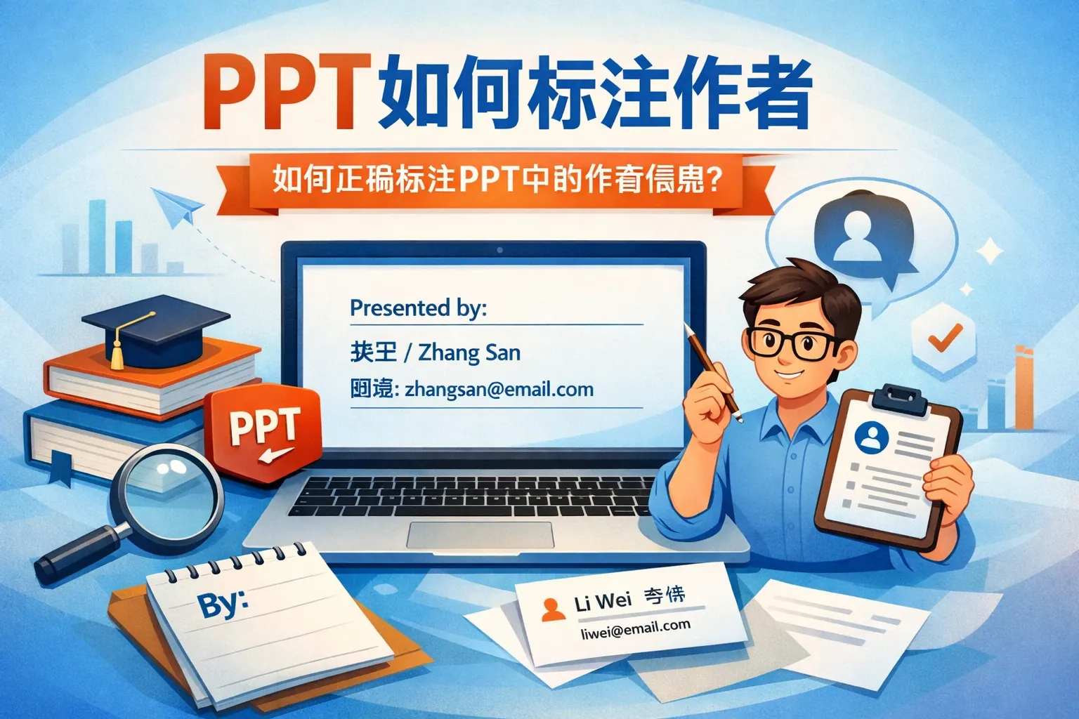 ppt如何标注作者