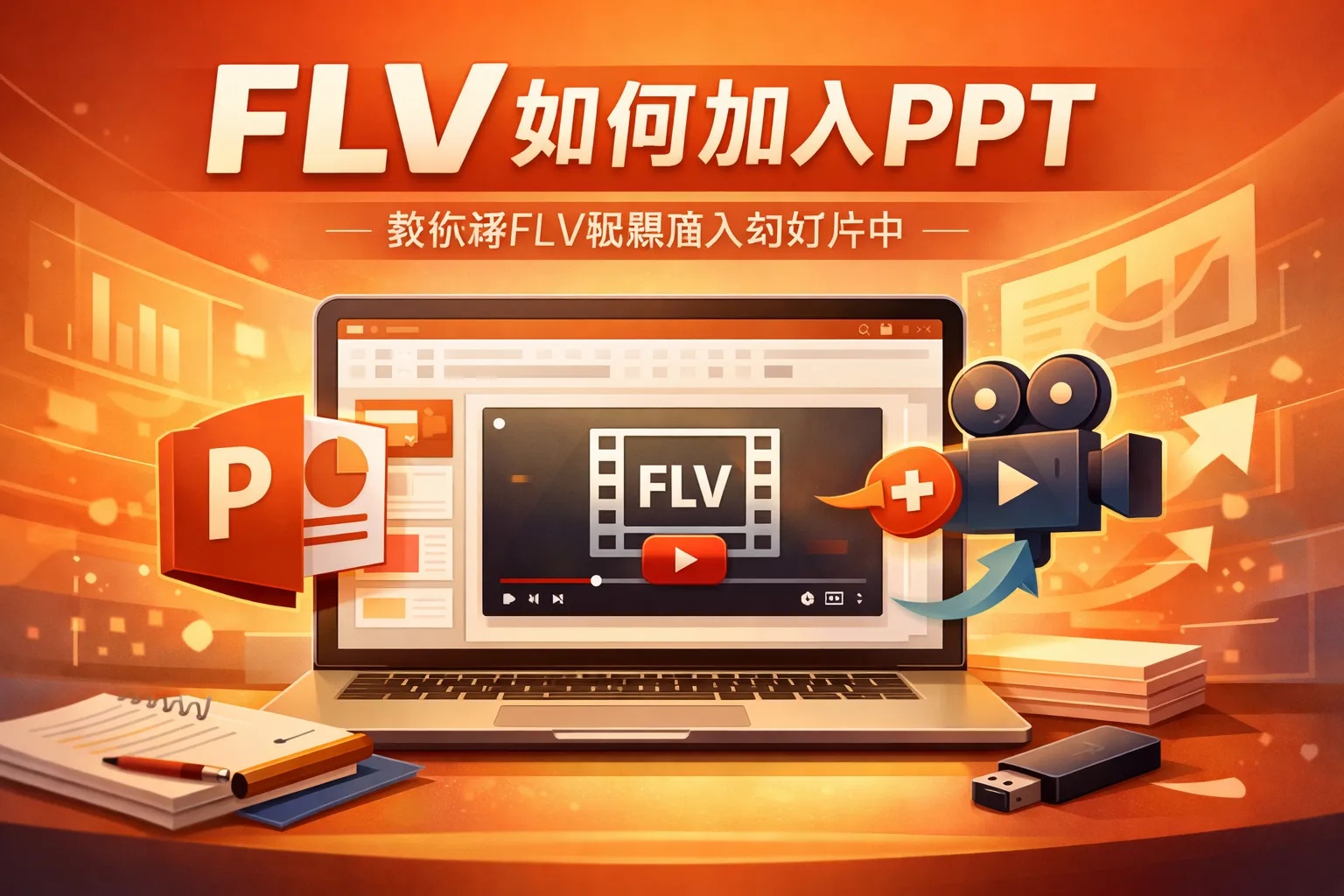 flv如何加入ppt