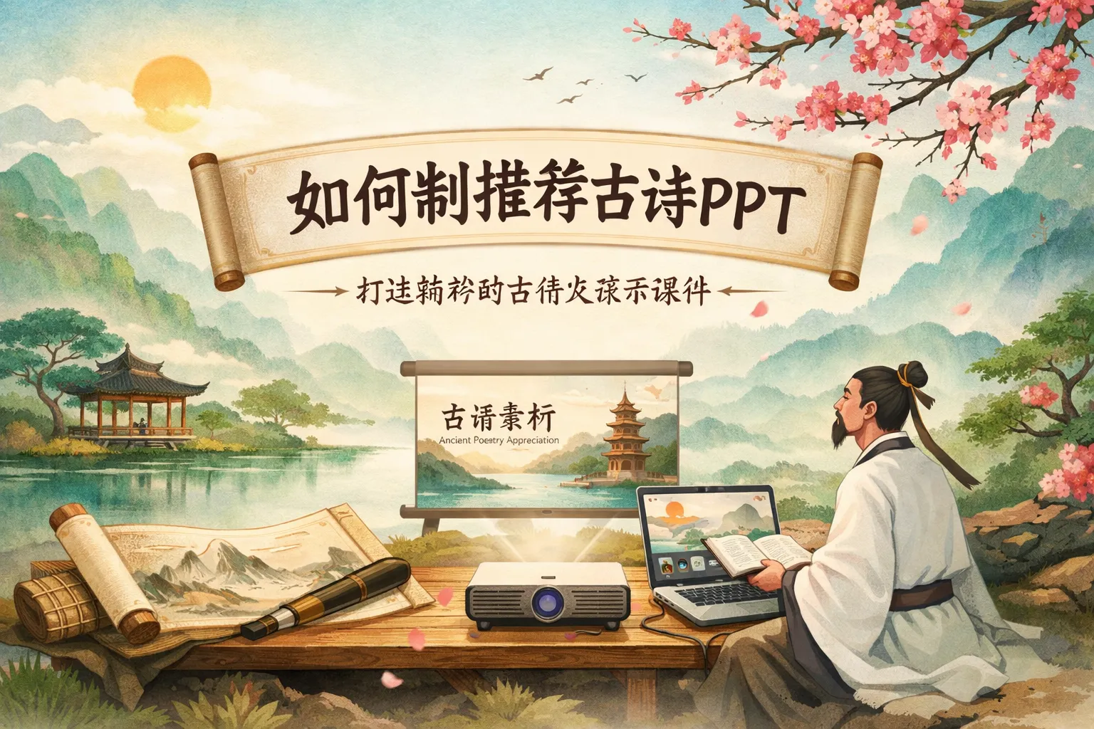 如何制作推荐古诗PPT