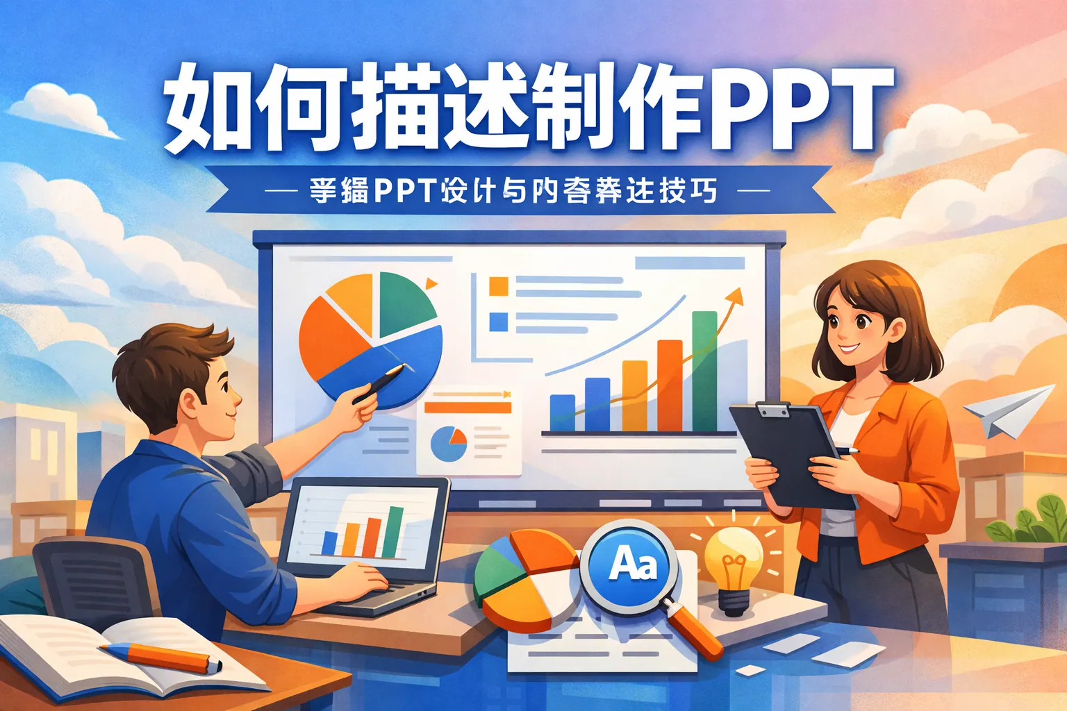 如何描述制作ppt