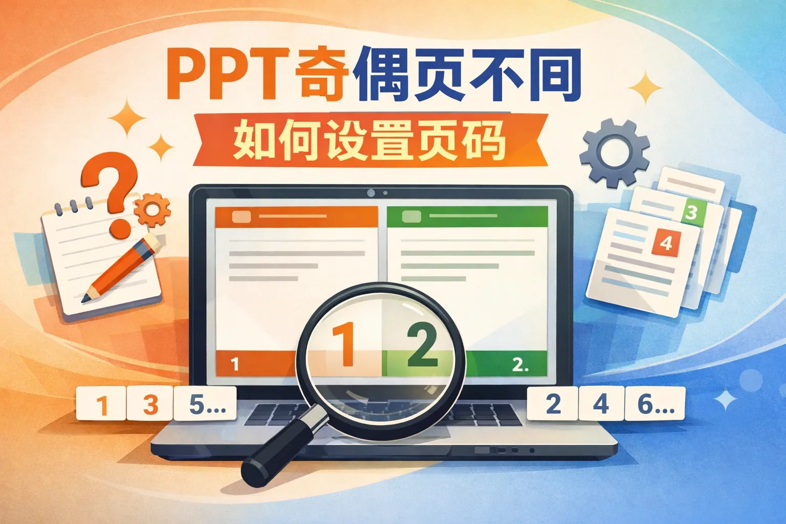 ppt奇偶页不同如何设置页码设置