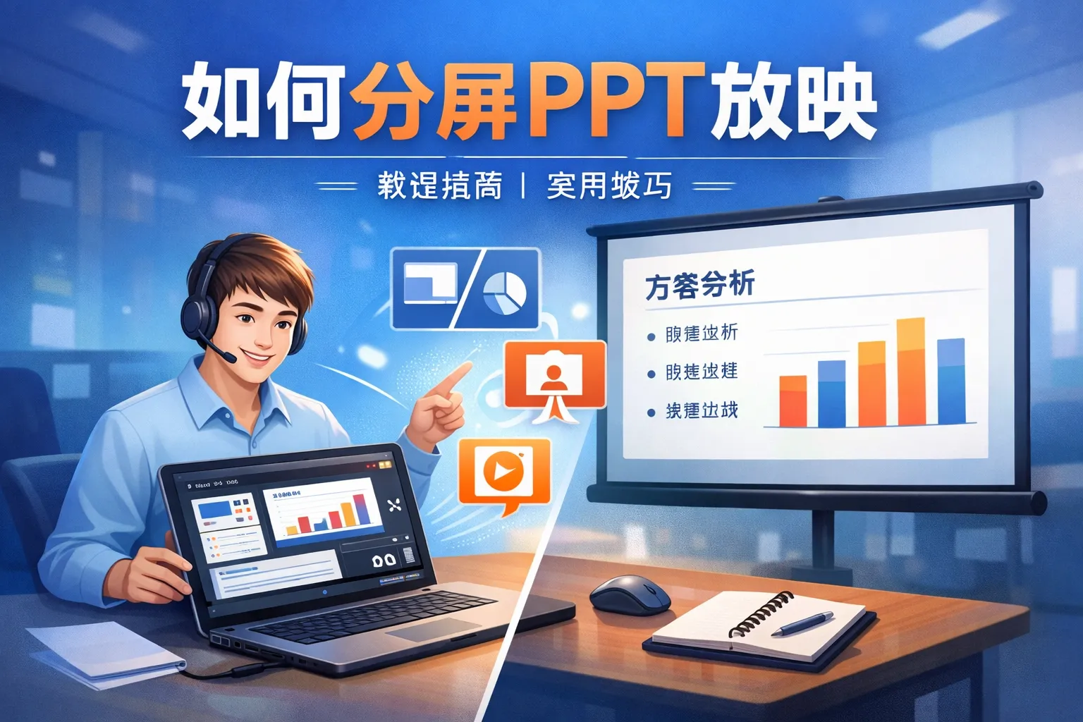 如何分屏ppt放映