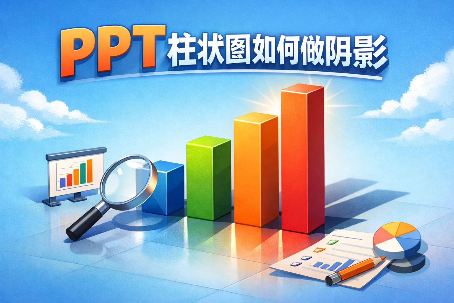 ppt柱状图如何做阴影