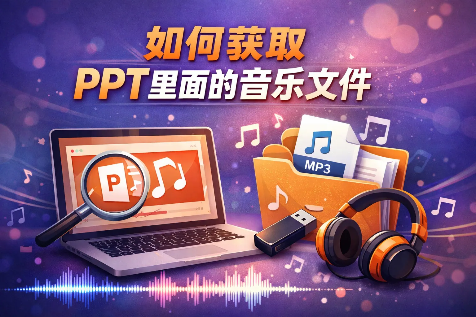 如何获取ppt里面的音乐文件