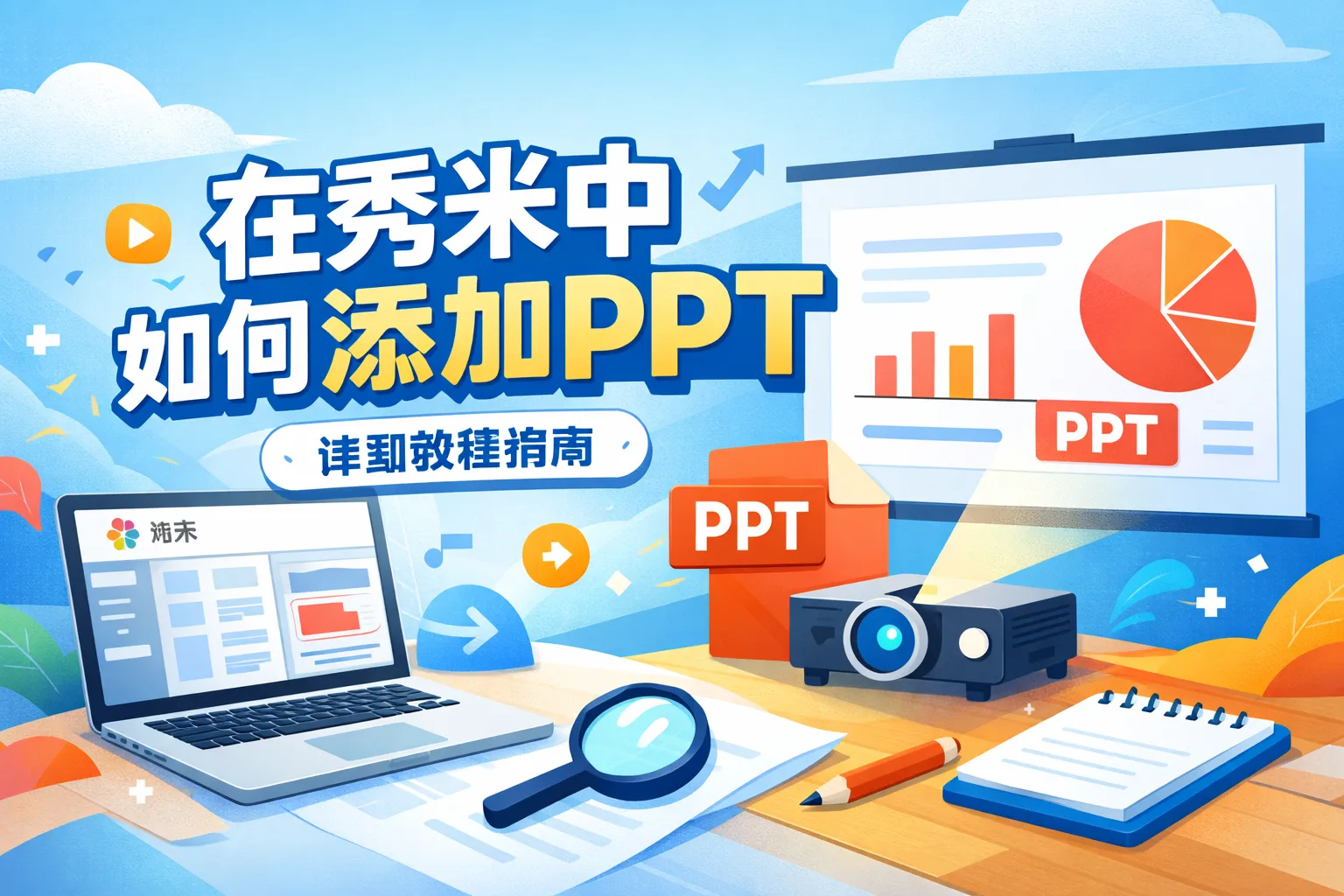 在秀米中如何添加ppt