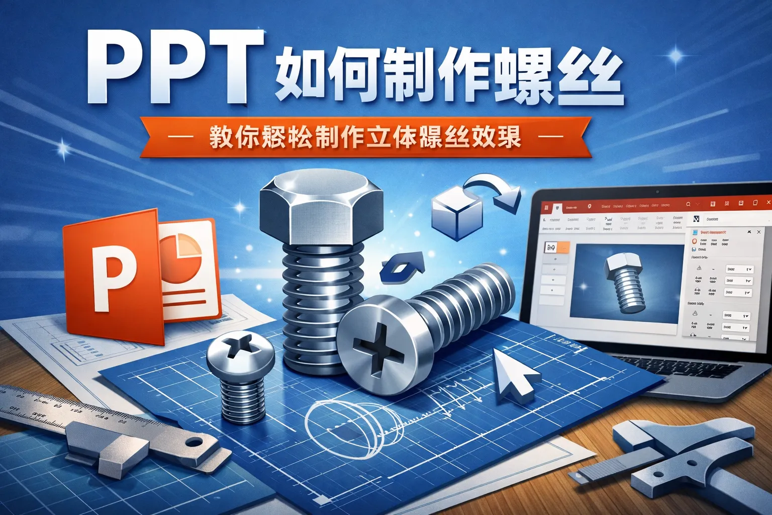 ppt如何制作螺丝