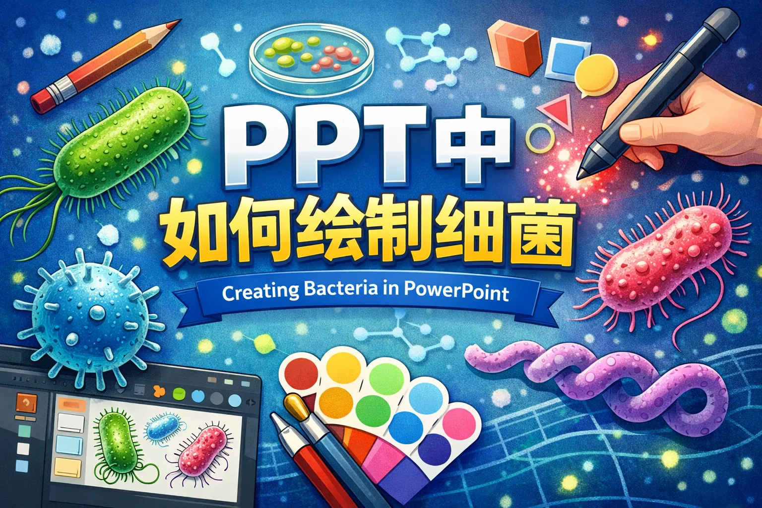 PPT中如何绘制细菌