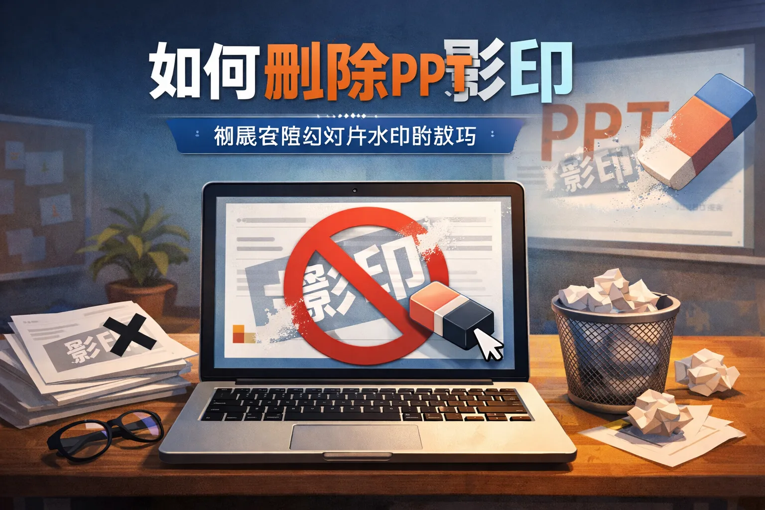 如何删除ppt影印