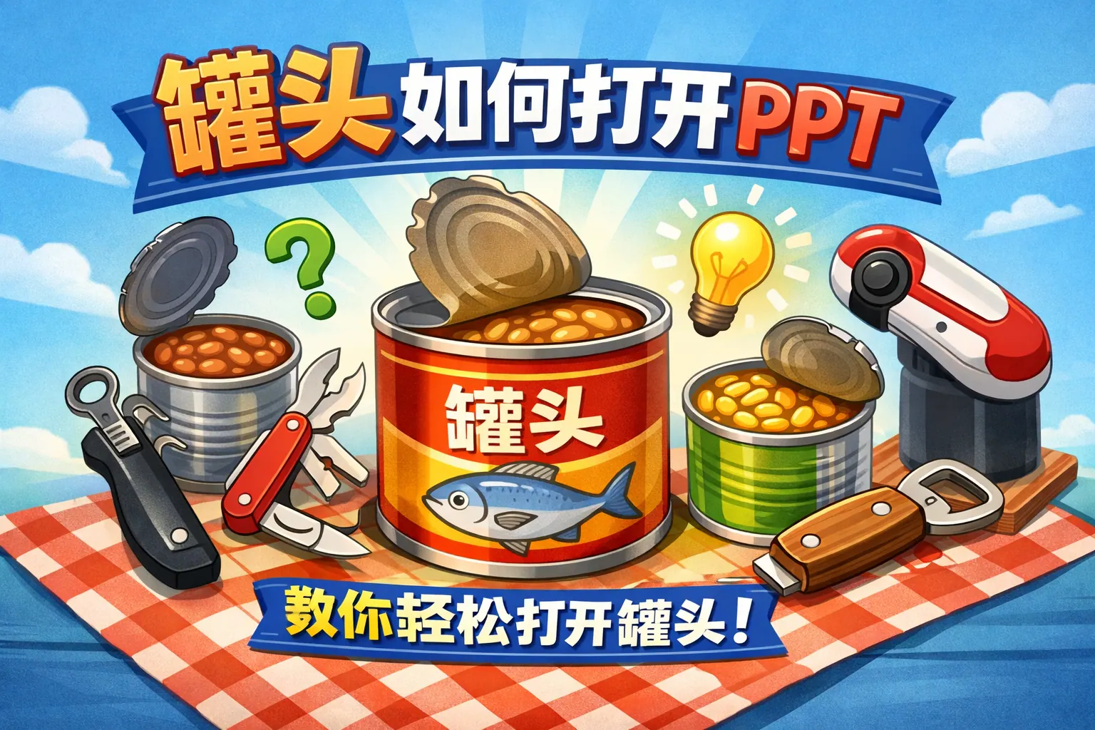 罐头如何打开ppt