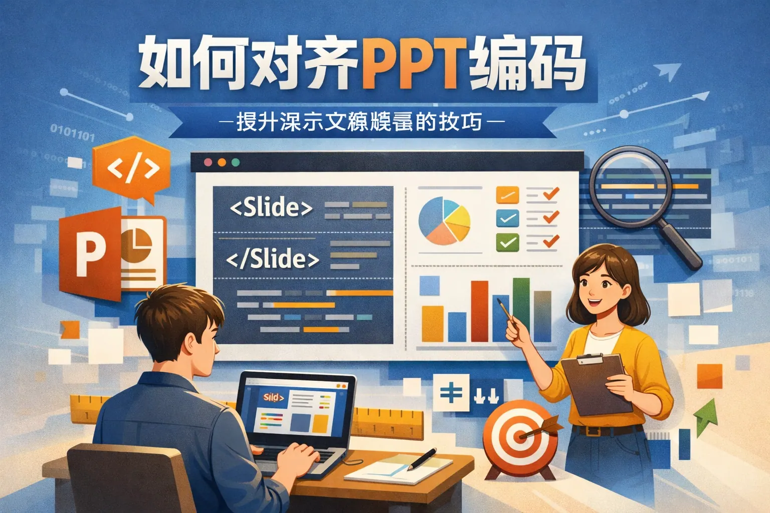 如何对齐PPT编码