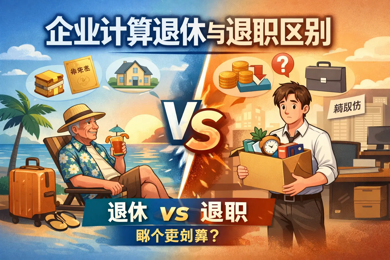 企业计算退休与退职区别