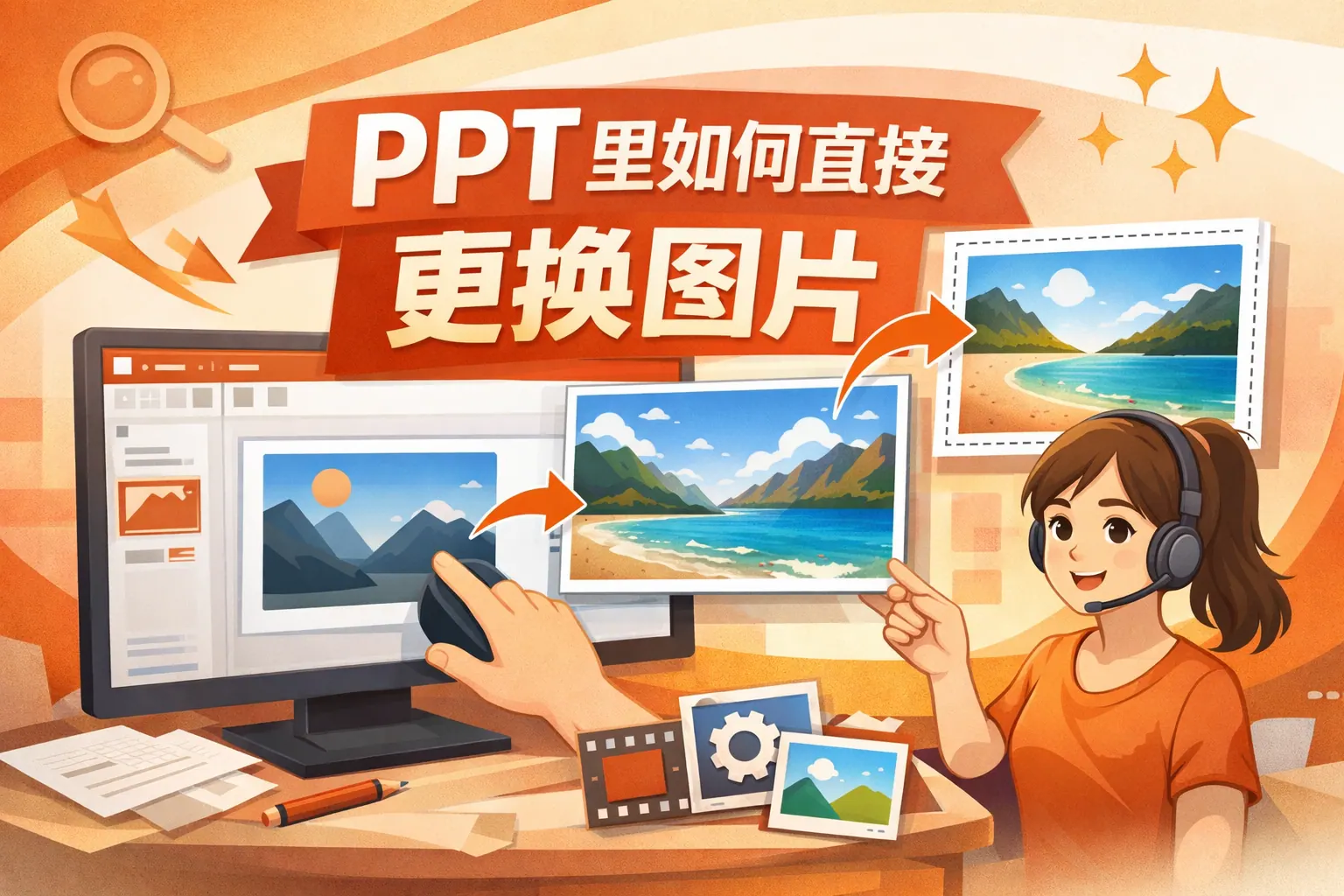 ppt里面如何直接更换图片