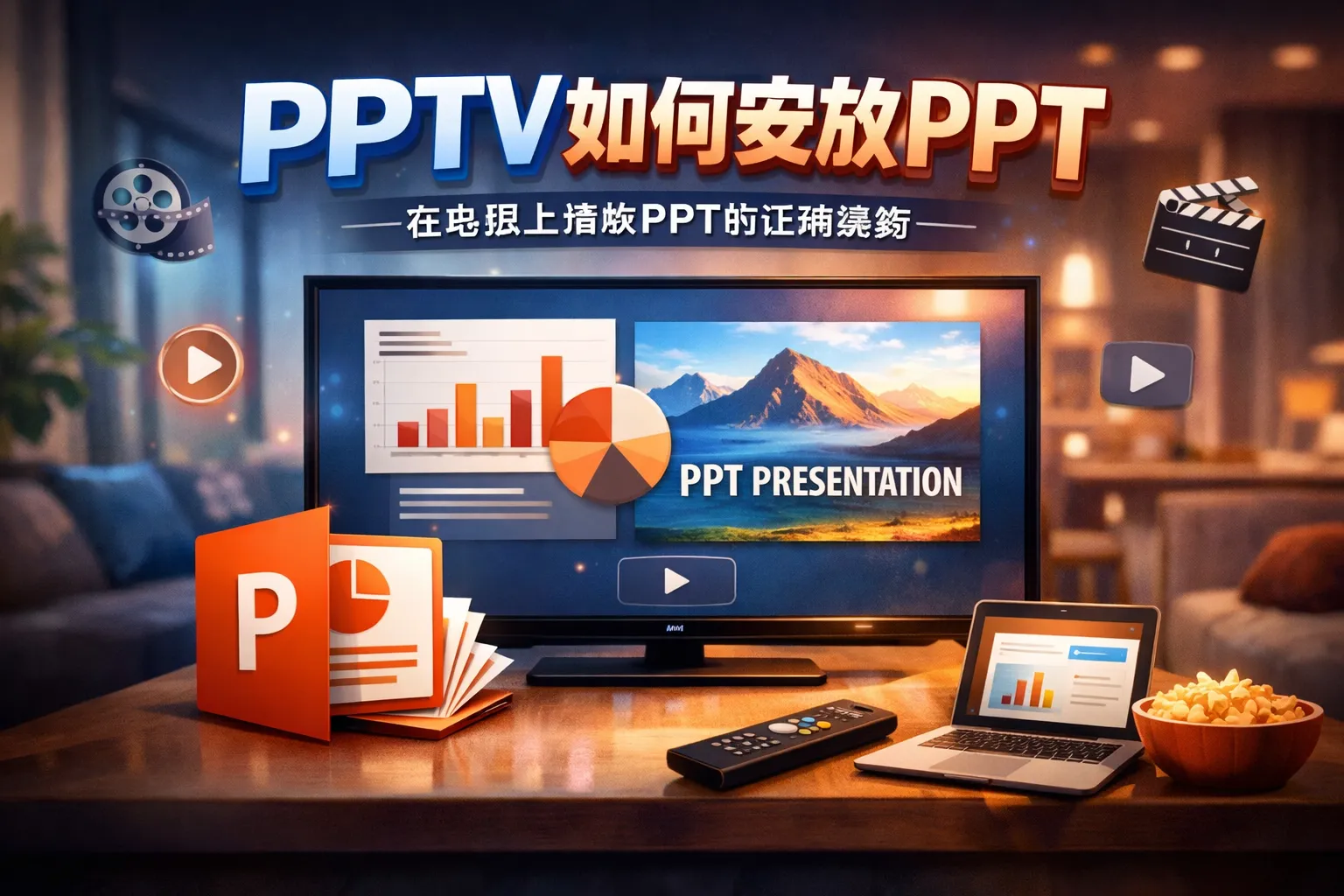 pptv如何安放ppt