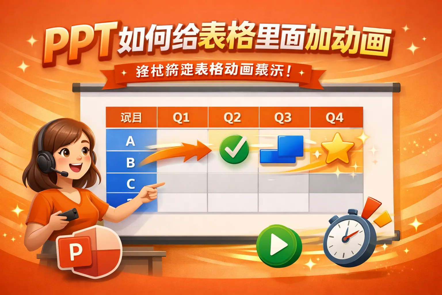 PPT如何给表格里面加动画