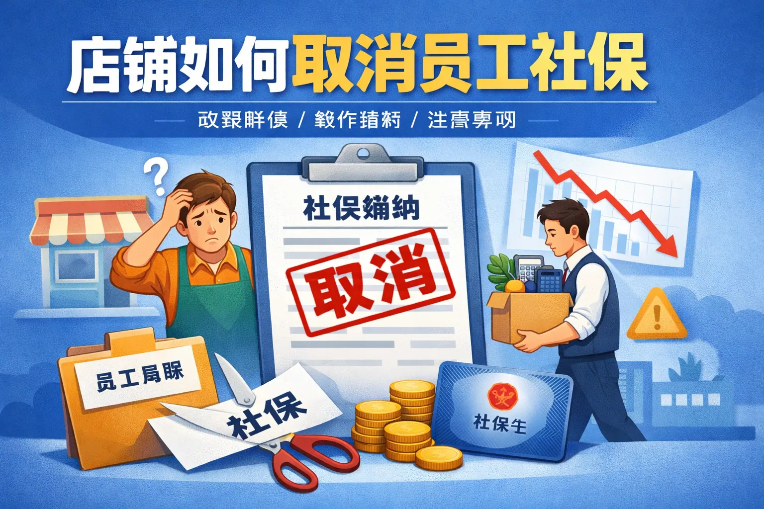 店铺如何取消员工社保